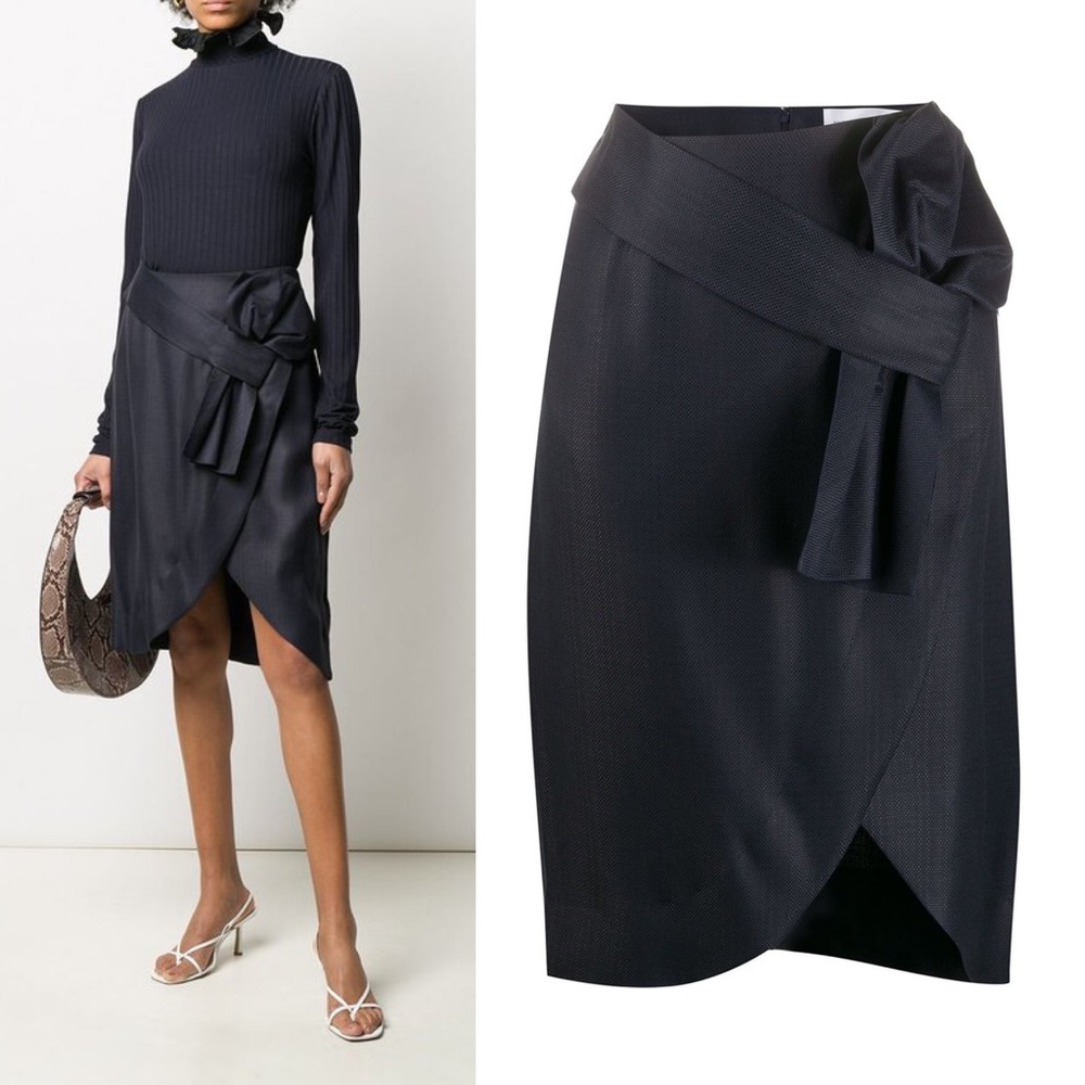 NWT Victoria Beckham Asymmetric Bow Skirt - Picture 1 of 8